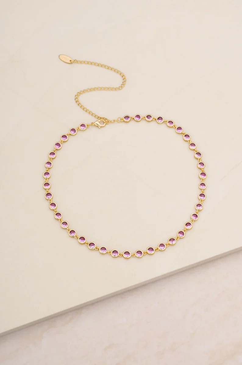 Crystal Disc and 18k Gold Plated Link Necklace | Ettika