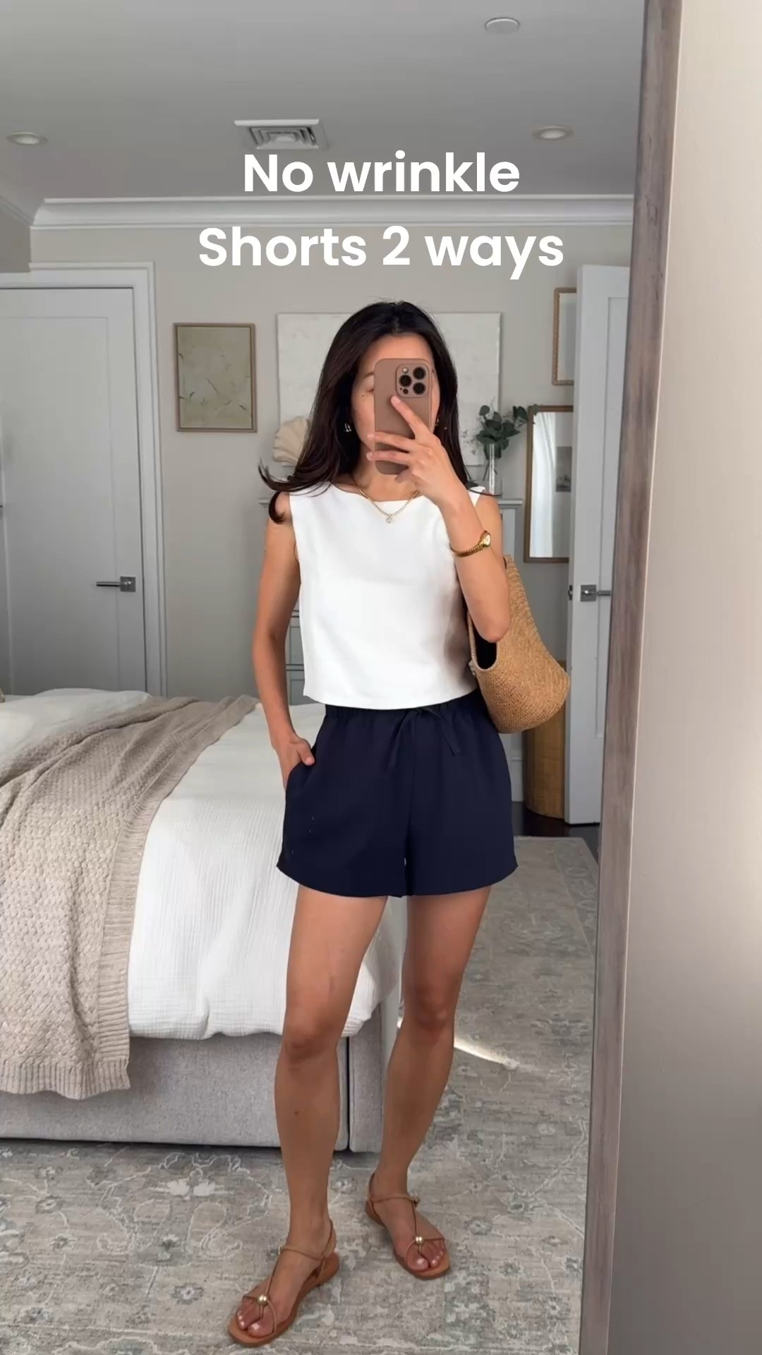The shorts version of our favorite no-wrinkle pants. • Mini short XS navy blue (for reference i have a 25" waist, usually wear 24 denim)
• Aritzia crop linen blend top 2XS. The gap version lined is lightweight, wider cut and thinner while the Aritzia version is more structured with a side zip entry.
• Vest sz 0 (sized up, chest runs narrow)
• Loeffler randall sandals 5.5 (go up if between sizes)
• Sezane tote bag, Jcrew clutch bag

aritzia sale month, petite friendly shorts vest sets , elevated casual , girls night, summer evenings dinner outfit

#LTKPetite #LTKootd