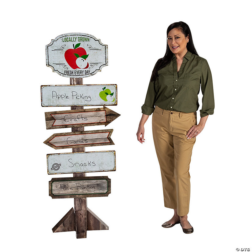 65" Apple Orchard Directional Sign Cardboard Stand-Up | Oriental Trading Company
