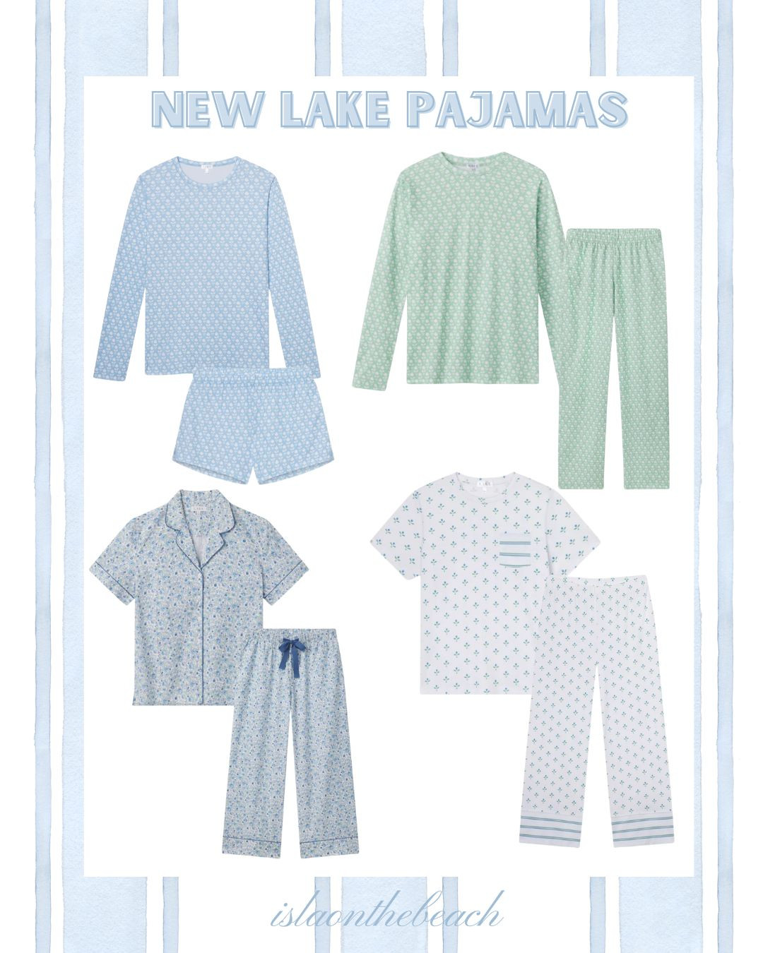 New spring pajamas from Lake! Loving the shades of blues and greens for spring. 

 #LTKGiftGuide #LTKSeasonal #LTKFindsUnder100