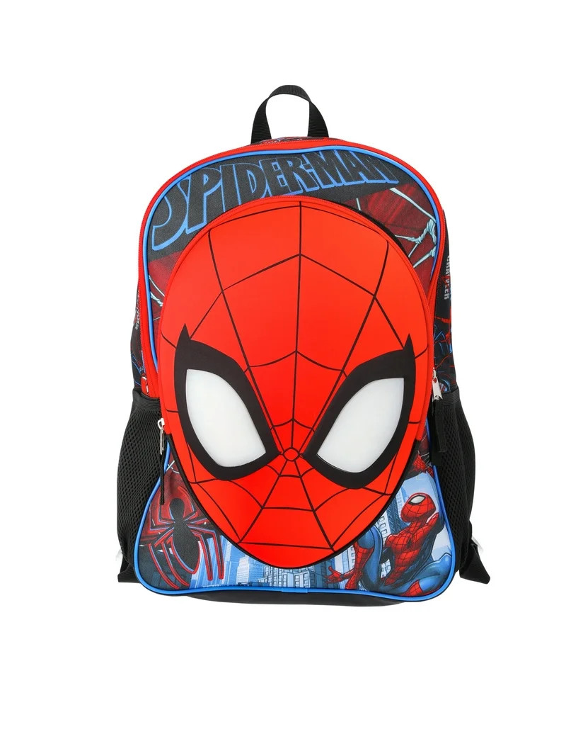 Mochila para Niño con Máscara Marvel Spider-Man Iluminada de 17", Negro/rojo | Walmart (US)
