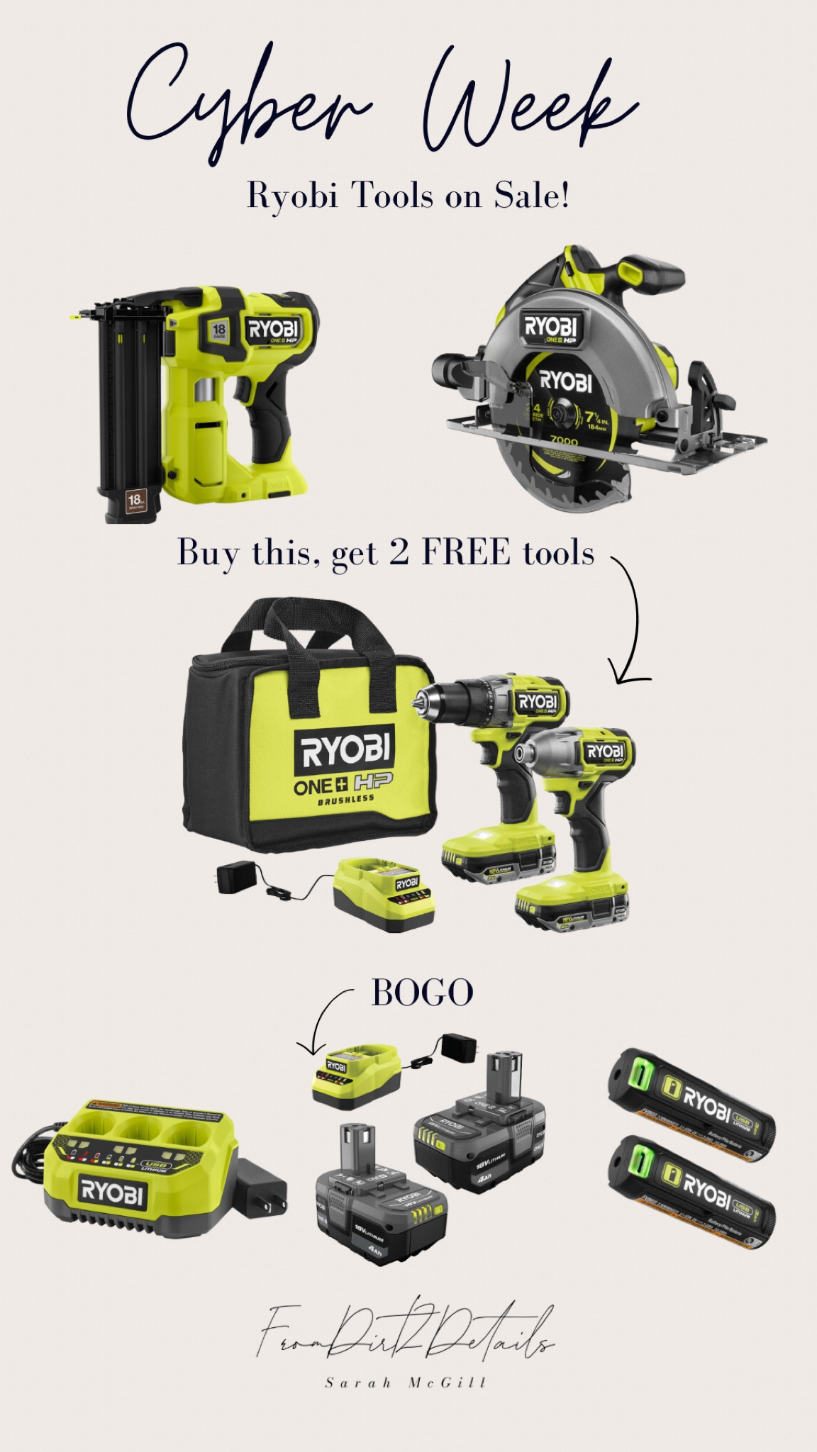 Cyber Week: Ryobi Tools on Sale! 

#LTKGiftGuide #LTKsalealert #LTKCyberWeek
