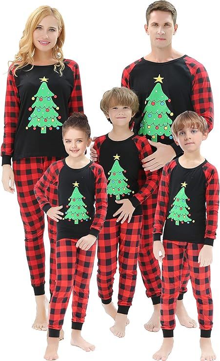 Matching Family Pajamas Christmas Red Striped Jammies Clothes Mum and Me Holiday Cotton Pjs Women... | Amazon (US)