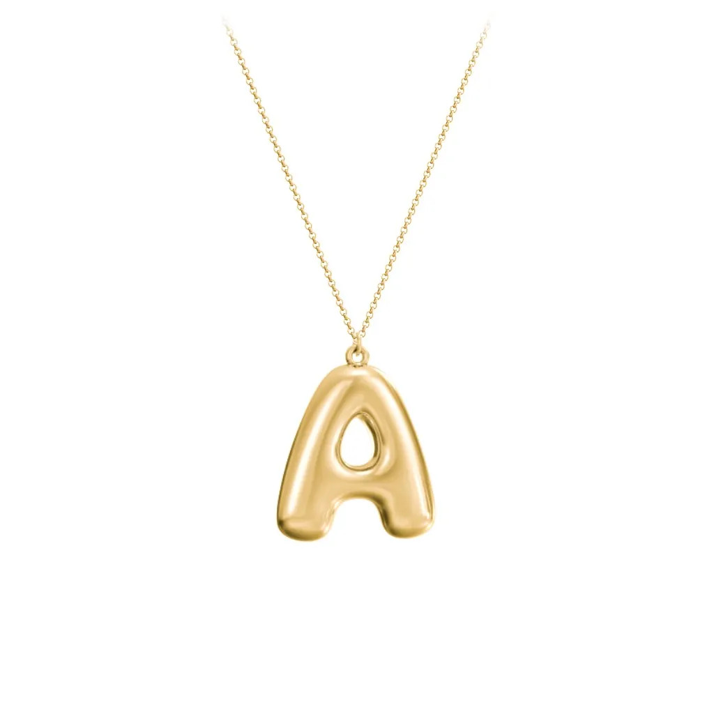 Custom Bubble Initial Necklace | Jewlr