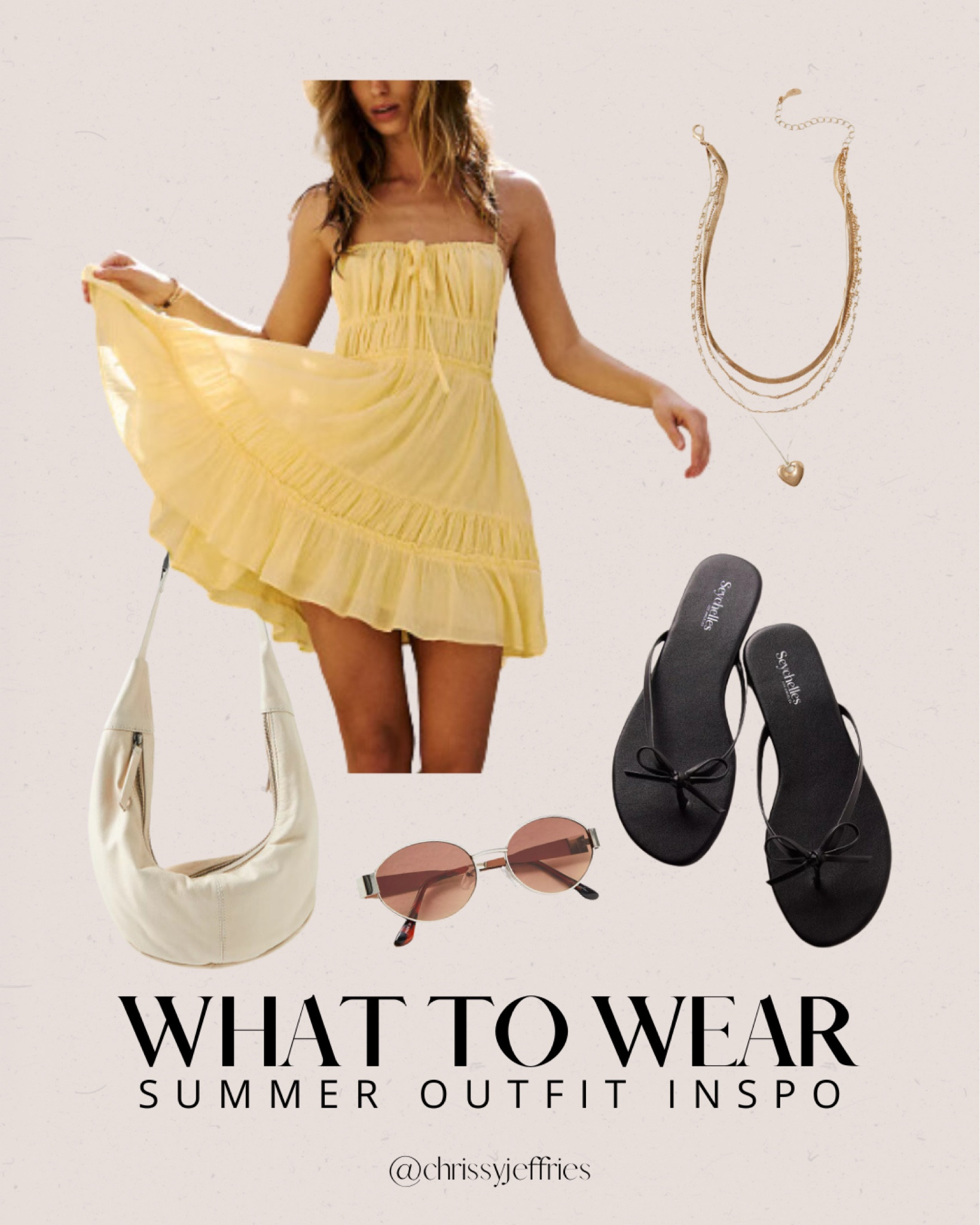 Get ready for the sunny days with this perfect summer outfit inspo! This light and breezy yellow dress paired with chic accessories creates an effortless, stylish look. Complete your ensemble with trendy sandals, layered necklaces, and stylish sunglasses for a day out or a casual brunch. Stay cool and fashionable all summer long with this must-have outfit. 

#SummerStyle #OutfitInspo #SummerFashion #CasualChic #FashionInspo

#LTKsummer #LTKtravel