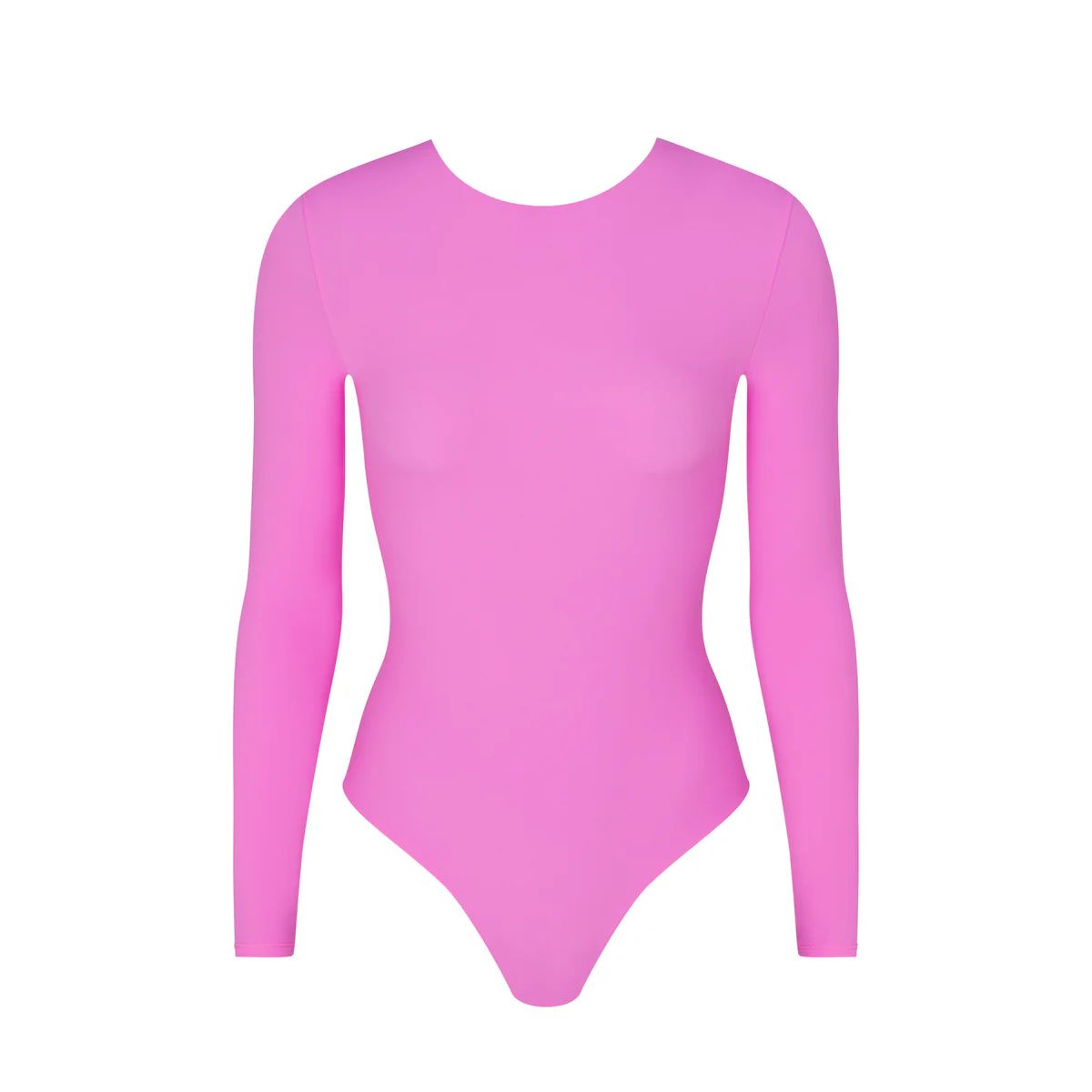FITS EVERYBODY LONG SLEEVE LOW BACK BODYSUIT | NEON ORCHID | SKIMS (US)