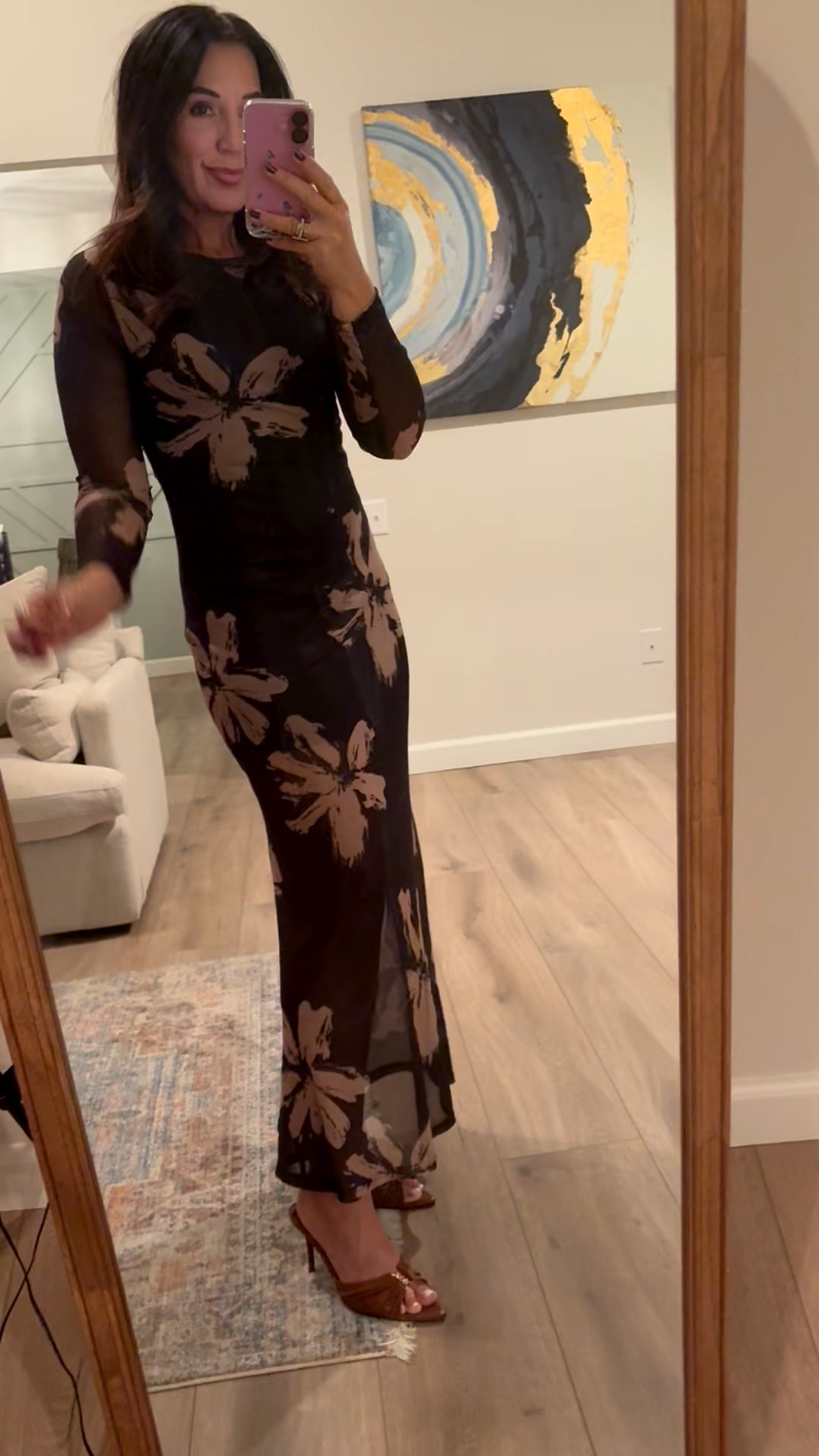 Love the fit of this dress. The sheer bottom makes it so unique. 
Wearing size small in the dress
Heels wearing 1/2 size down. 

#LTKFindsUnder50 #LTKStyleTip #LTKOver40