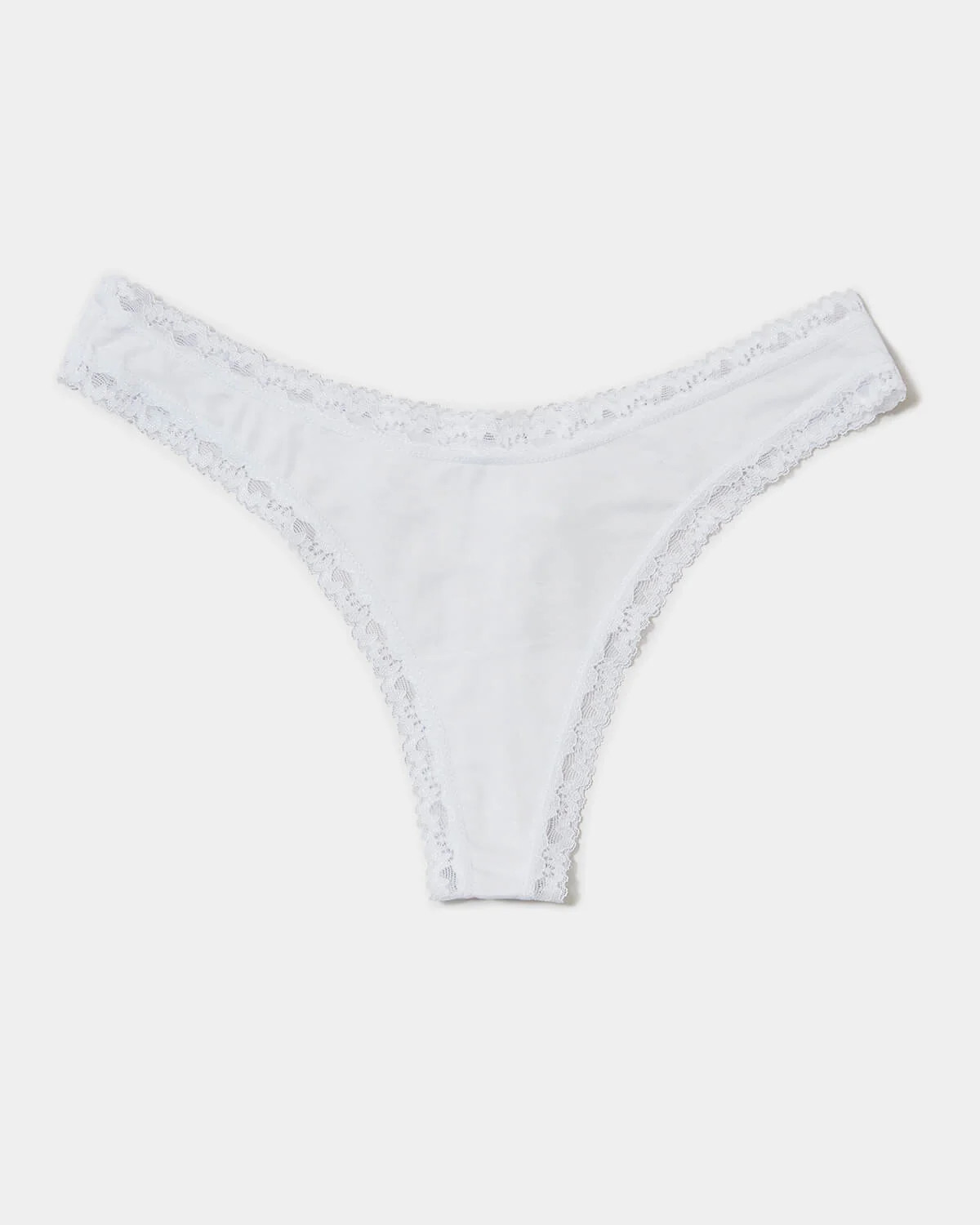 Thong - White | Sustainable TENCEL™ Lace Underwear | Stripe and Stare - migrated to impact