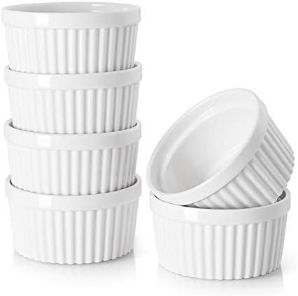 DOWAN Ramekins 6 oz Oven Safe - 6 oz Ramekins for Creme Brulee Souffle, Porcelain Ramekins for Bakin | Amazon (US)