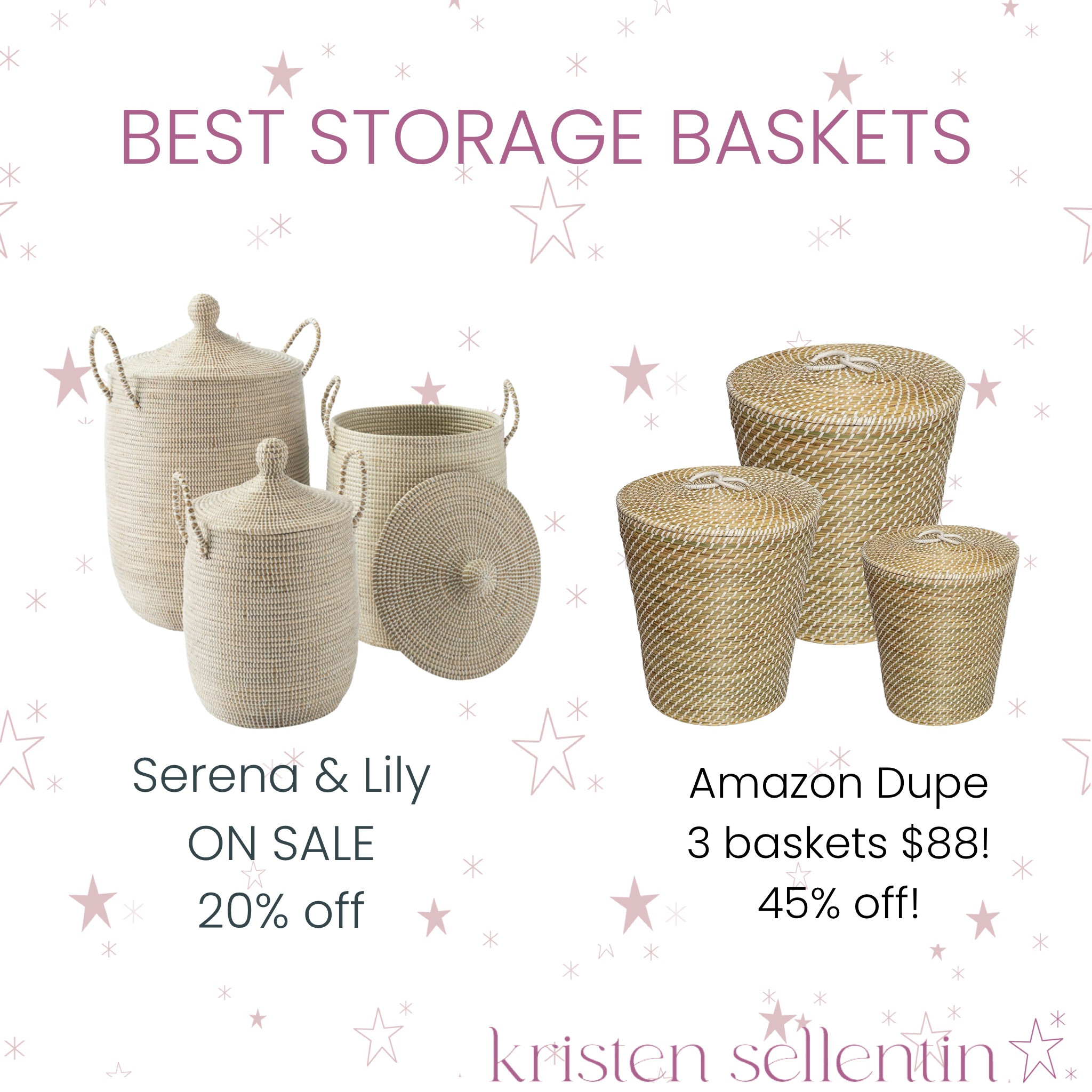 Best baskets for storage

I love my Serena & Lily baskets & they are 20% off right now. 

I found a dupe set on Amazon & they are 45% off!! 

#organization #baskets #playroom #organize #amazonfind #dupe #serenaandlily #playroomorganization 

#LTKfamily #LTKstyletip #LTKhome