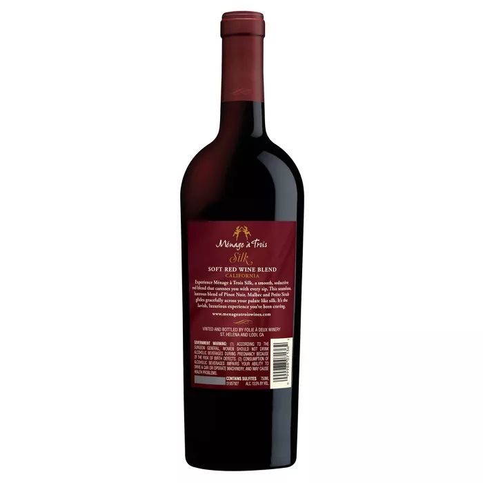Ménage à Trois Silk Red Blend Wine - 750ml Bottle | Target