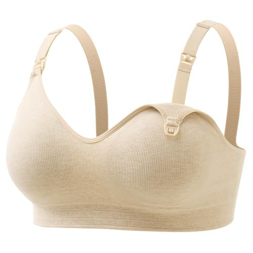 Momcozy Nursing Bras for Breastfeeding, Soft U.S. Cotton Seamless Maternity Bra, Fixed Padding, Wireless Pregnancy | Amazon (US)