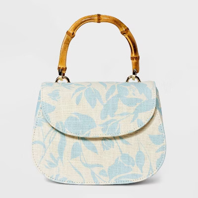 Floral Bamboo Top Handle Handbag - A New Day™ Blue | Target