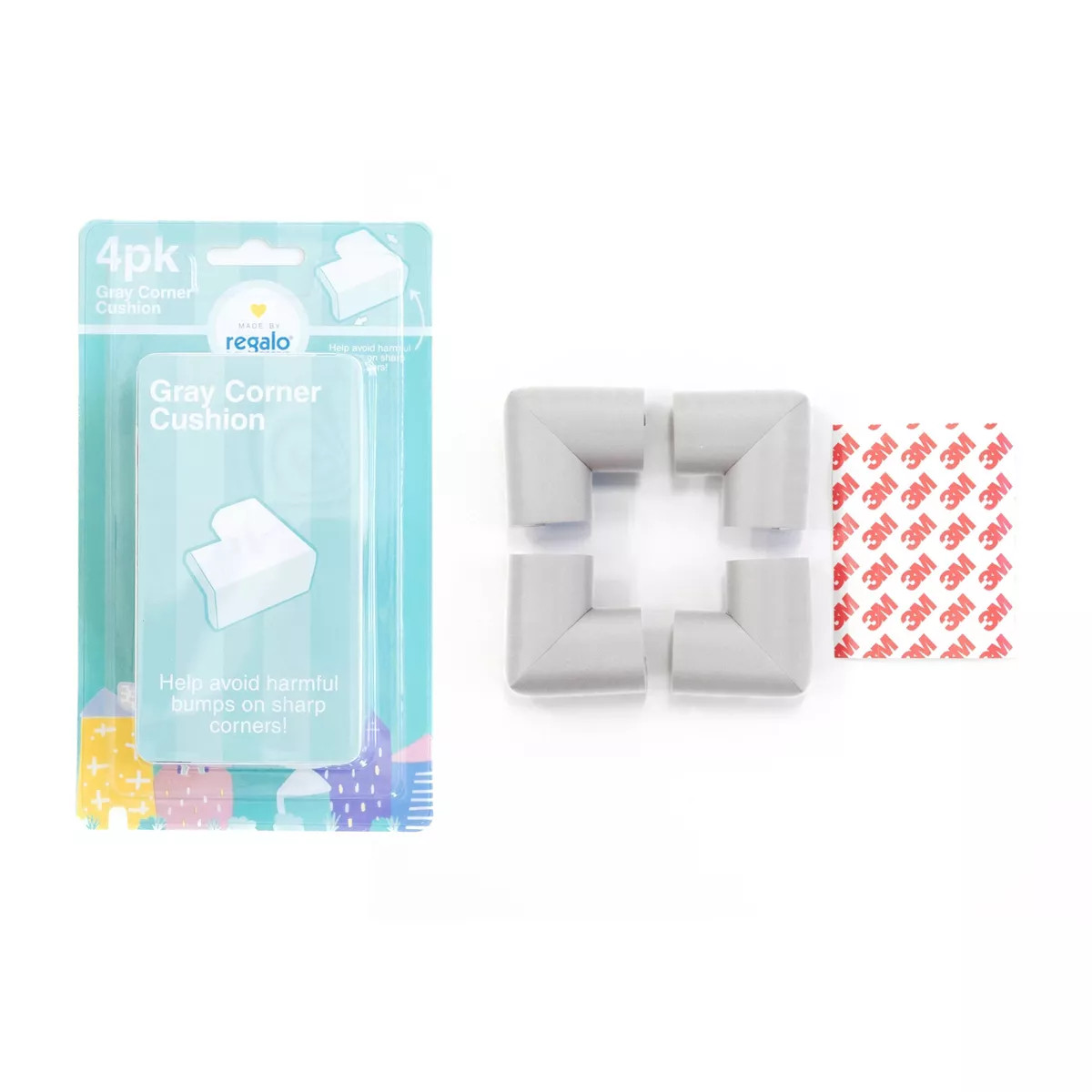 Regalo Home Safety Gray Corner Cushion Small - 4pk | Target