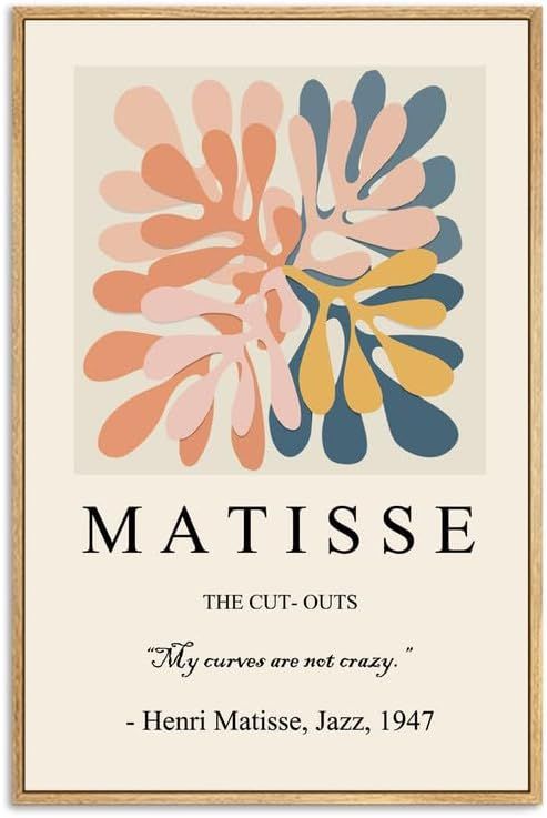 Zzuyi Henri Matisse Framed Wall Art,Boho Botanical Matisse Art Prints,Danish Pastel Room Decor Ae... | Amazon (US)