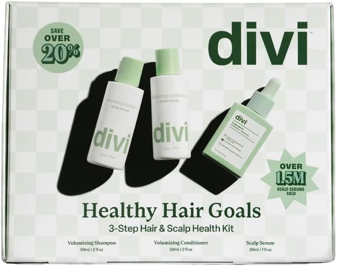 Divi Healthy Hair Goals Bundle - 30ml Hair Serum, 2 Fl Oz Volumizing Shampoo, & 2 Fl Oz Volumizin... | Amazon (US)