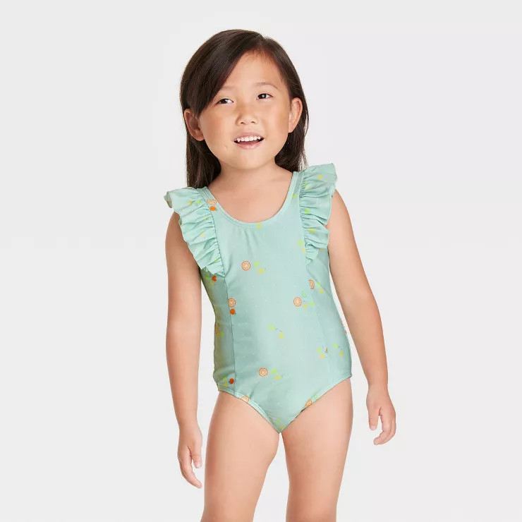 Toddler Girls' Fruit One Piece Swimsuit - Cat & Jack™ Green | Target
