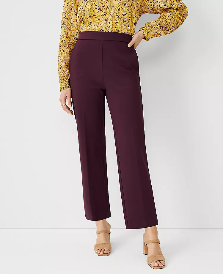 The High Waist Straight Easy Ankle Pant | Ann Taylor (US)