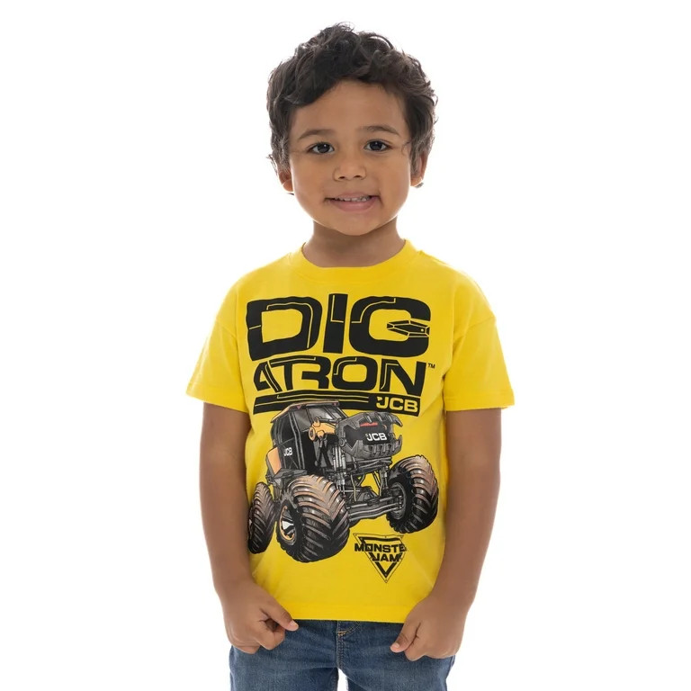 Monster Jam Toddlers’ Digatron Cotton Graphic Tee with Short Sleeves, Sizes 12M-5T | Walmart (US)
