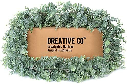 DREATIVE CO 9.2ft Eucalyptus Garland Greenery – Boxwood Lambs Ear, Wedding, Mantle or Fresh Pla... | Amazon (US)