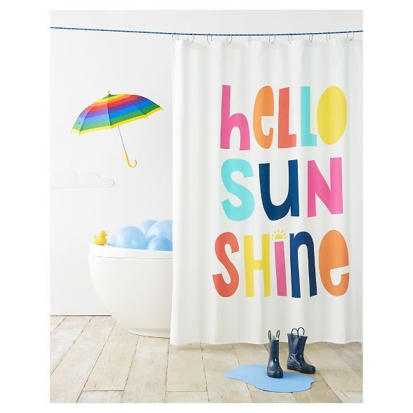 Hello Sunshine Shower Curtain White - Pillowfort™ | Target