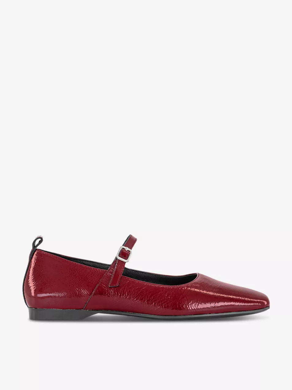 Delia patent-leather Mary Jane flats | Selfridges