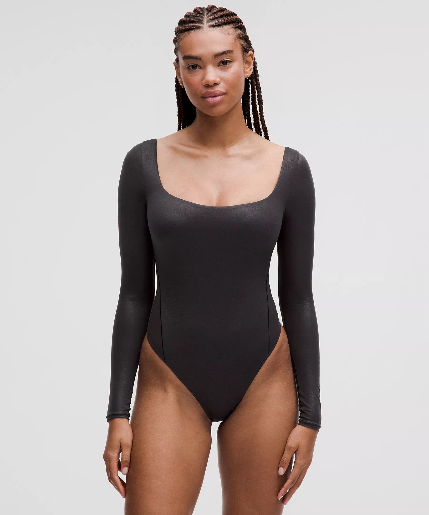 Wundermost Ultra-Soft Nulu Square-Neck Long-Sleeve Bodysuit *Shine | Women's Bodysuits | lululemo... | Lululemon (US)