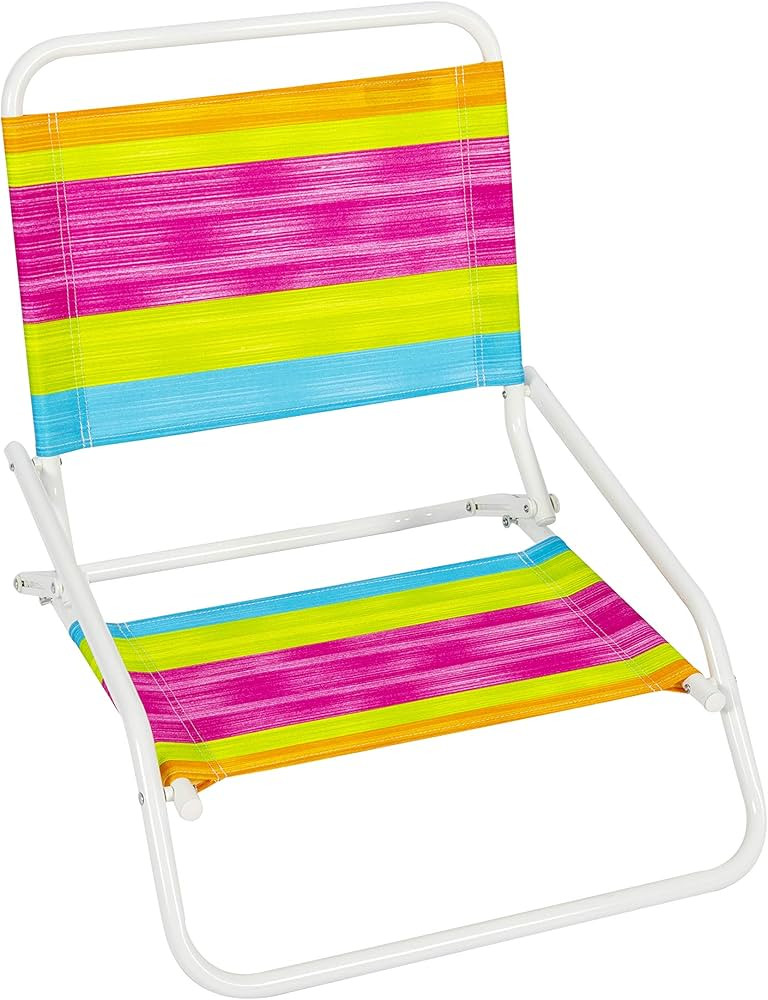 RIO Gear Beach Wave 1-Position Beach Folding Sand Chair - Summer Stripes , 8 pounds | Amazon (US)