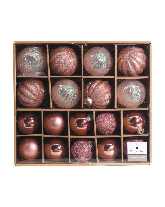 18pk Multi-shaped Glass Ornaments | TJ Maxx