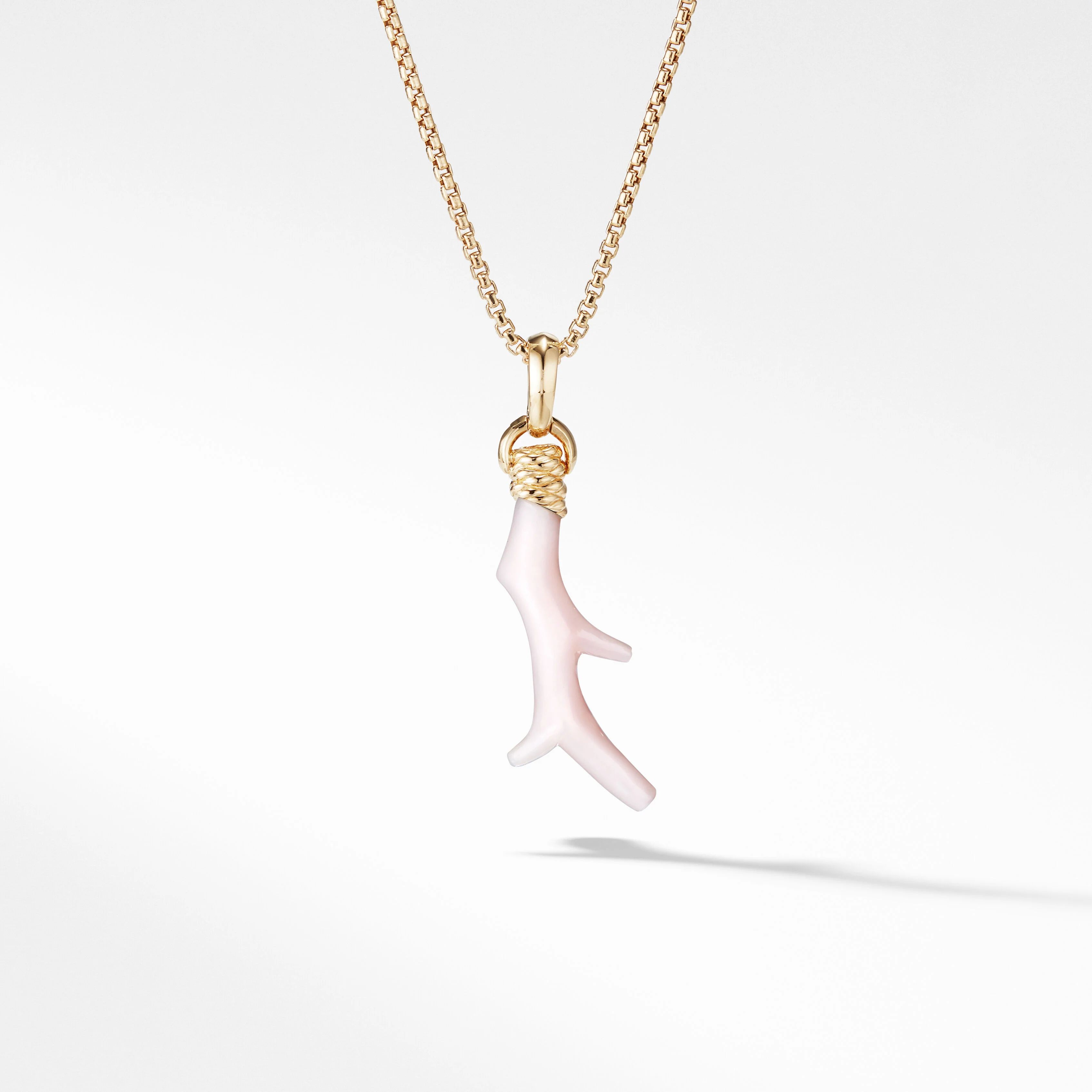 Coral Amulet with Pink Opal and 18K Yellow Gold | David Yurman