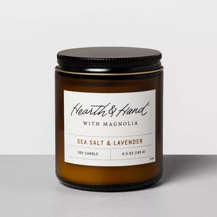 6.5oz Amber Jar Candle Sea Salt & Lavender - Hearth & Hand™ with Magnolia | Target