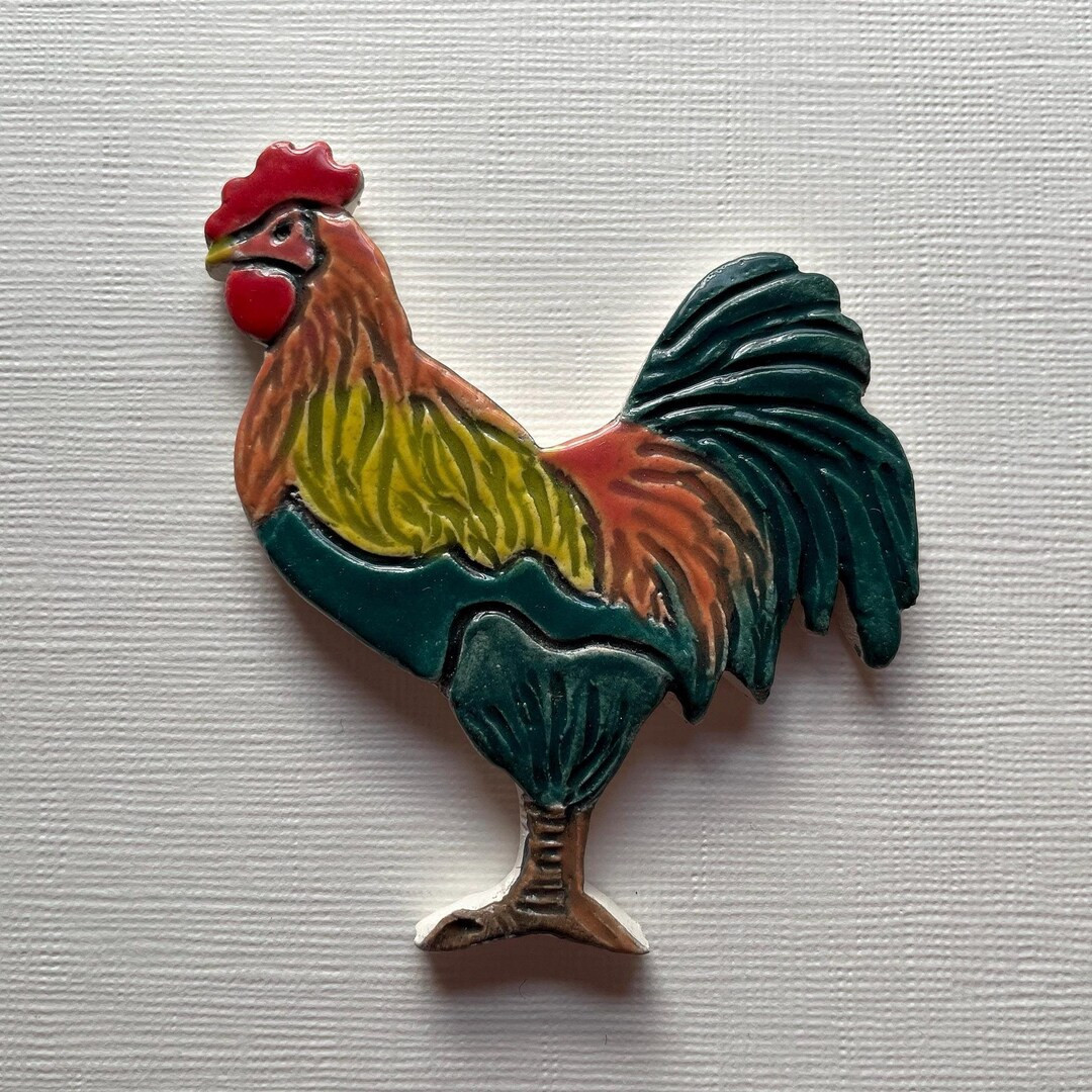 Ceramic Handmade Crowing Cockerel/rooster Mosaic Tile, Shape, a Unique One off Mosaic Tile to Add... | Etsy (US)