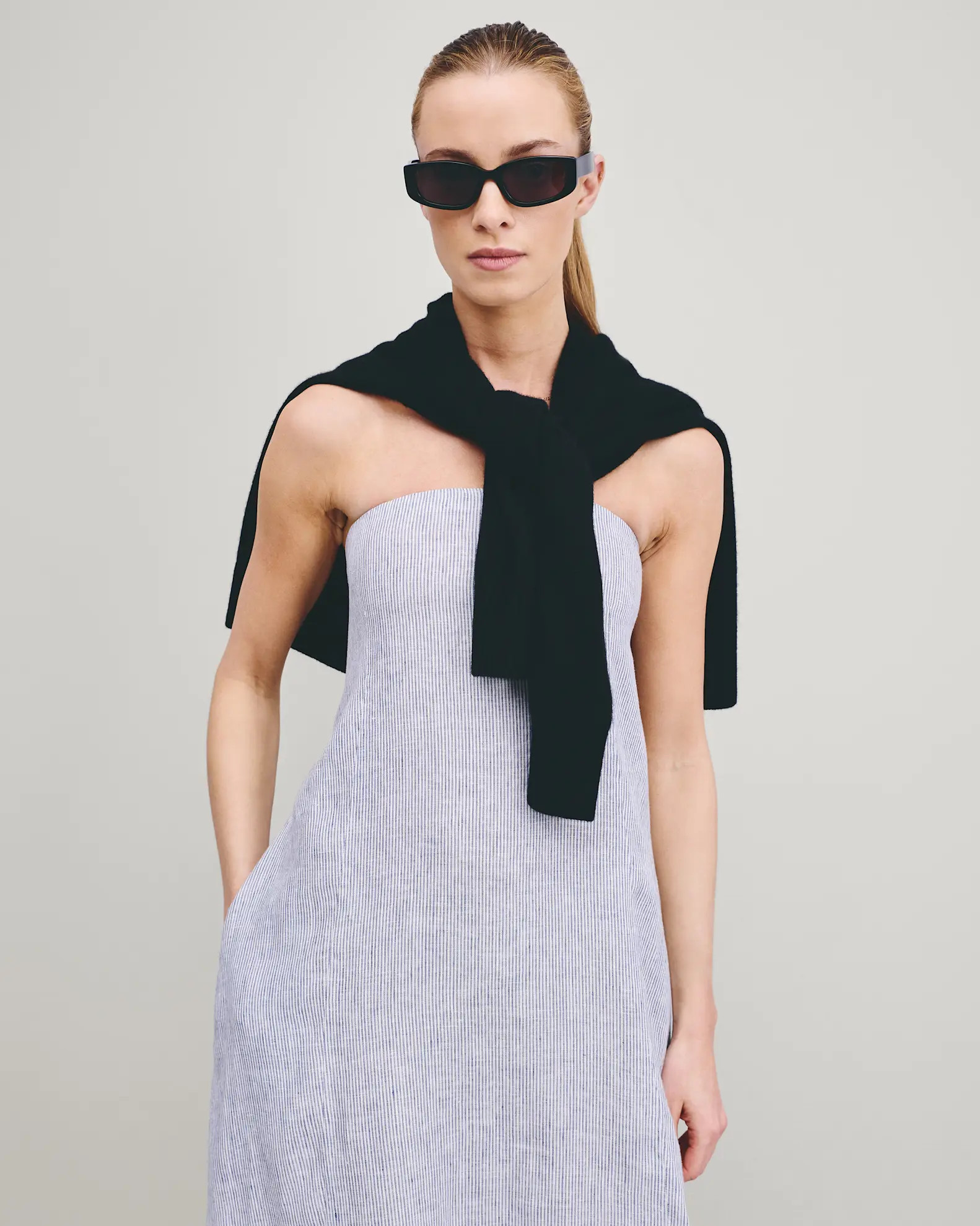 100% European Linen Strapless Maxi Dress | Quince
