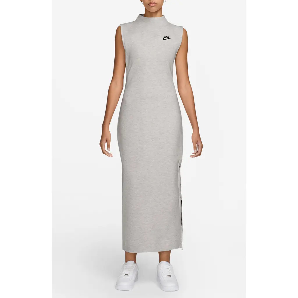 Nike Tech Fleece Sleeveless Maxi Dress in Light Grey/Htr/Black at Nordstrom, Size X-Small | Nordstrom