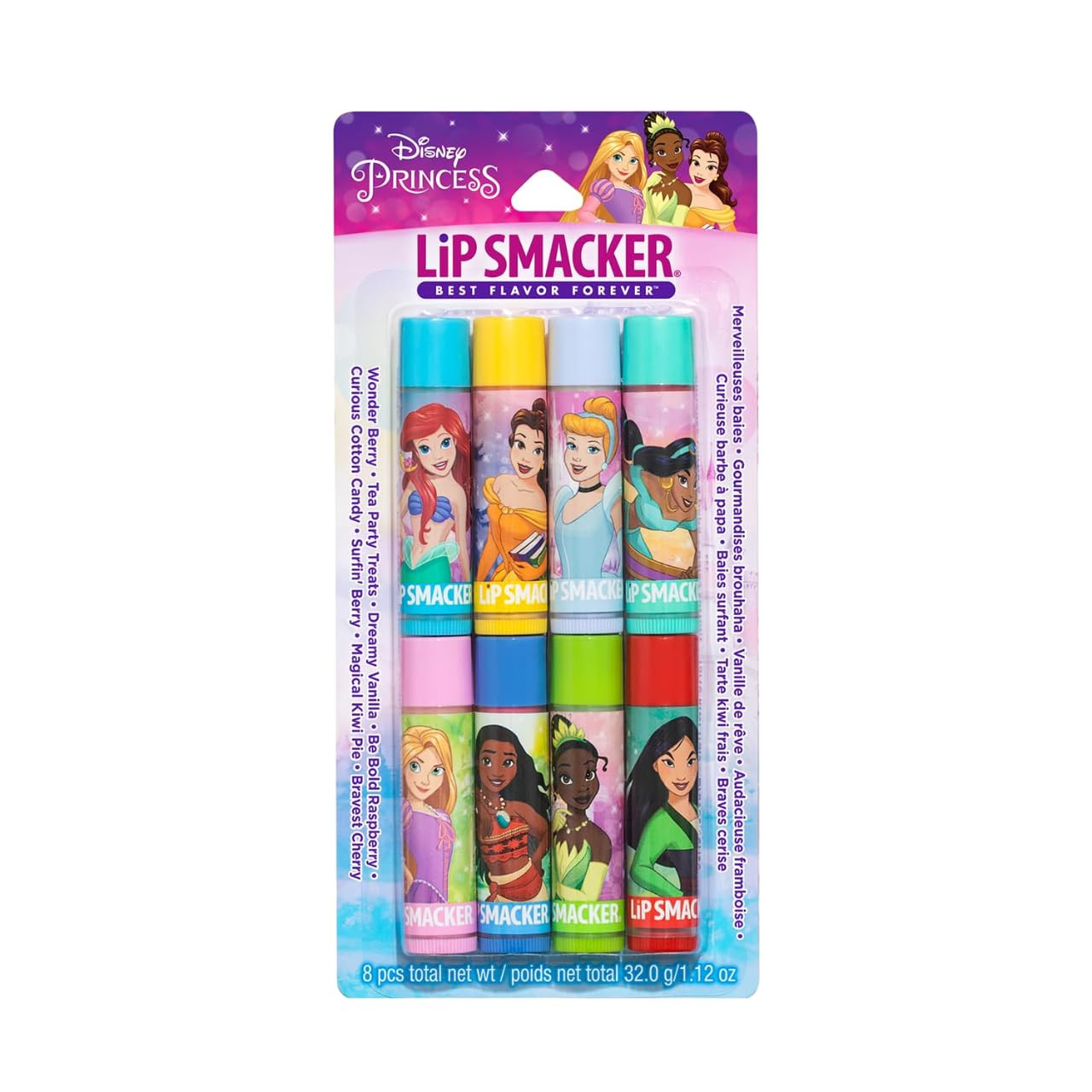 Lip Smacker Disney Princess Flavored Lip Balm Party Pack 8 Count, Clear, For Kids | Amazon (US)