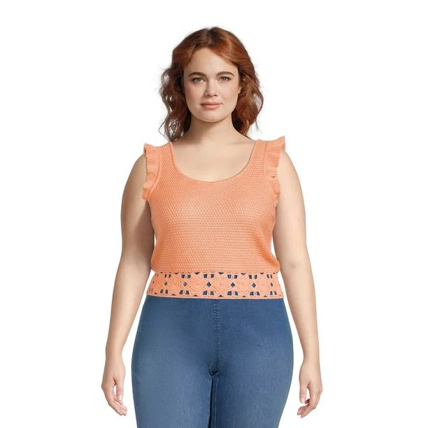 Madden NYC Juniors Plus Size Crochet Top | Walmart (US)