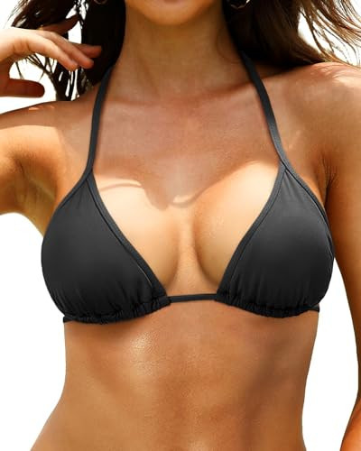 Tempt Me Women's Black Triangle Bikini Top String Bathing Suit XXL | Amazon (US)