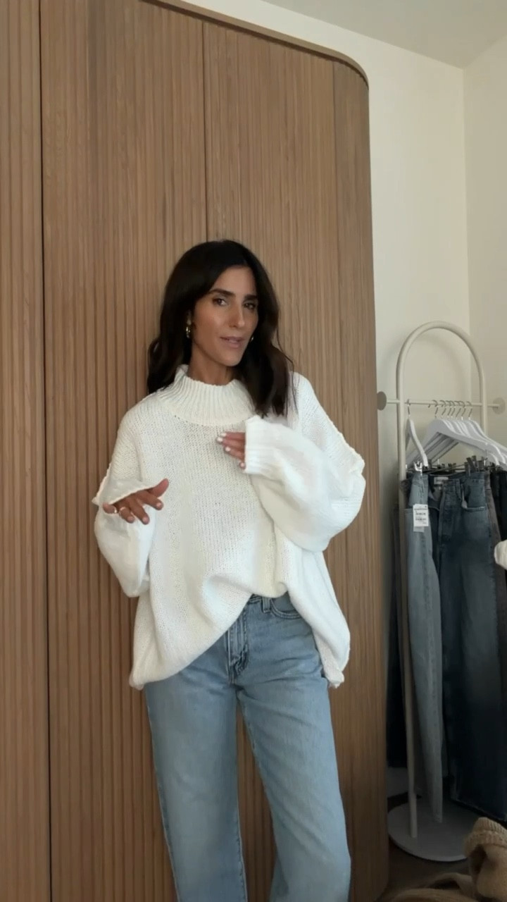 Love this naturally oversized from Amazon. I’m just shy of 5-7” wearing the size small and these jeans are also so good and run true to size #stylinbyaylin #aylin #amazon #sweater #jeans 

#LTKHoliday #LTKootd #LTKgrwm