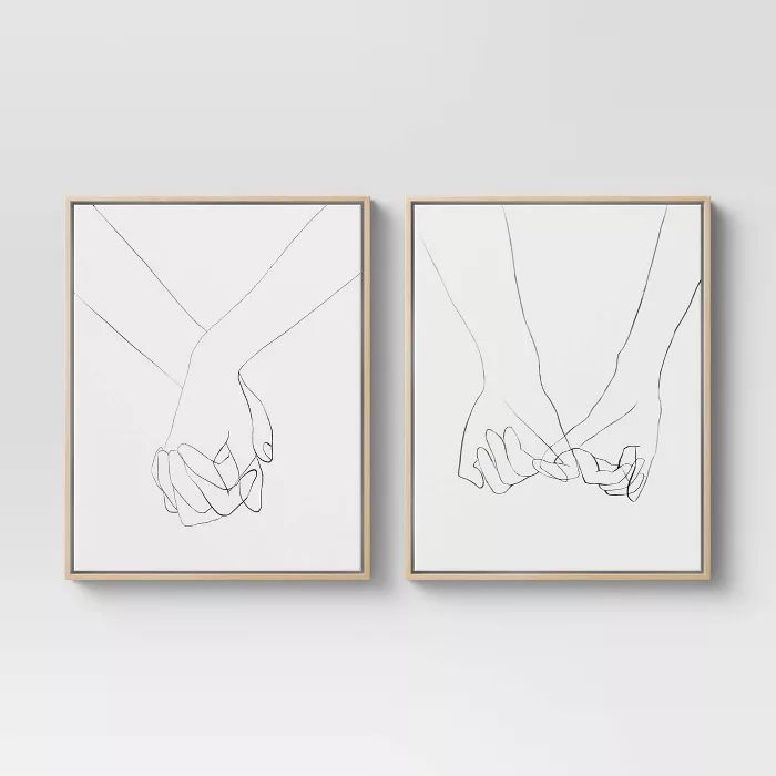 (Set of 2) 16" x 20" Hands Framed Canvas - Project 62™ | Target