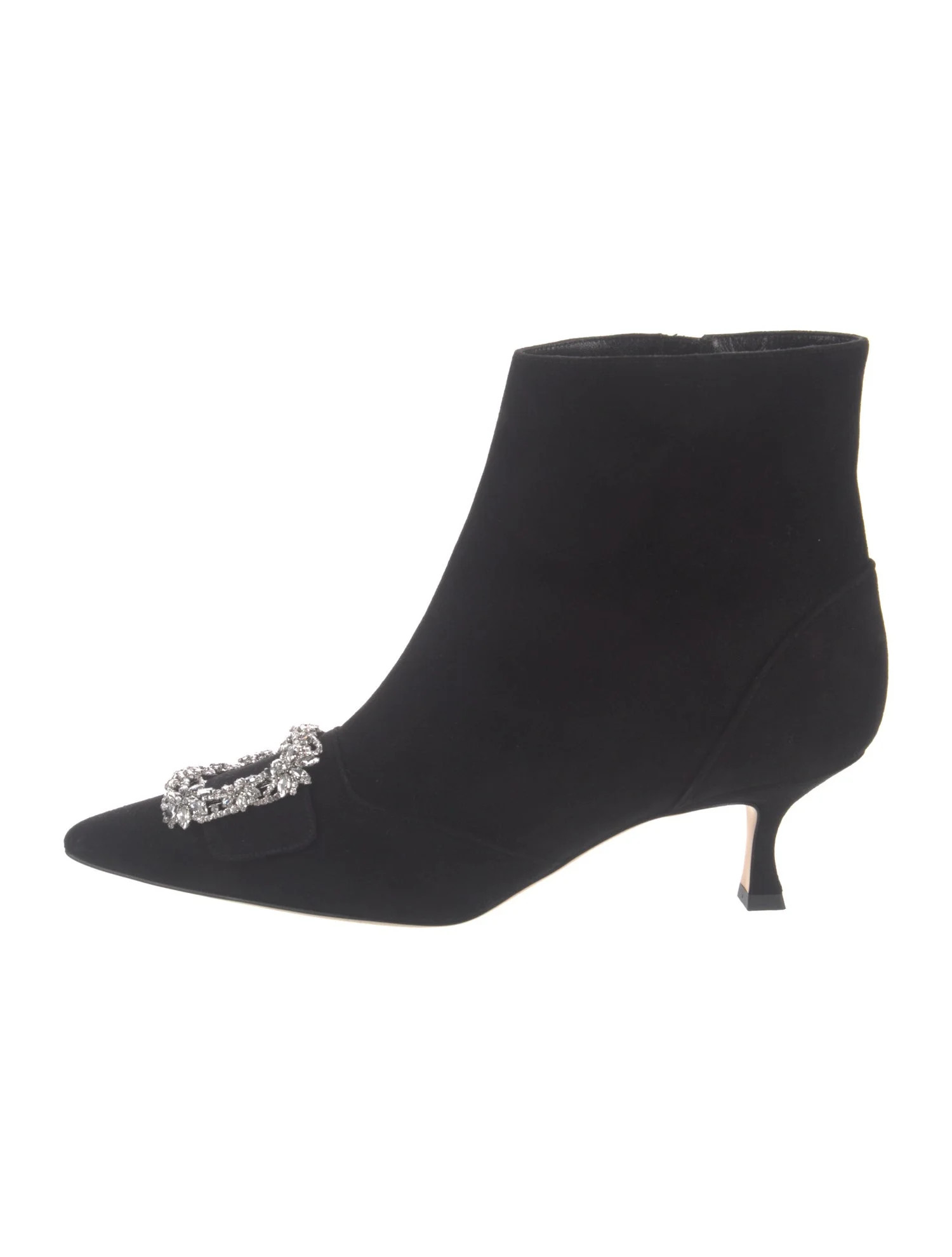 Suede Crystal Embellishments Boots | The RealReal