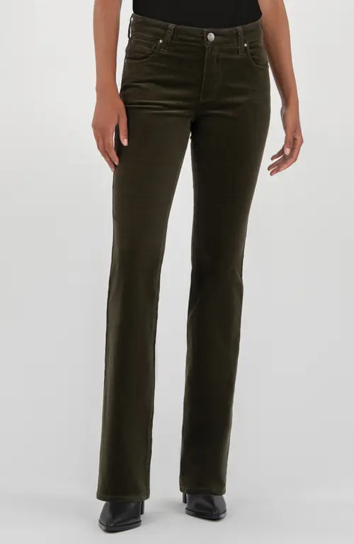 KUT from the Kloth Natalie Mid Rise Bootcut Corduroy Pants in Olive at Nordstrom, Size 0 | Nordstrom