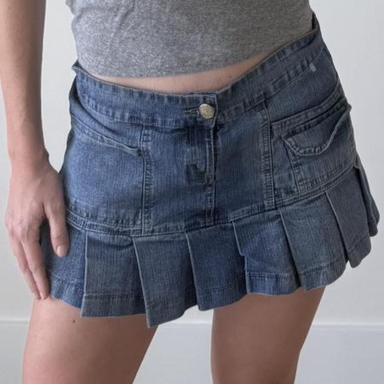 American Vintage Women's Denim Skirt - Blue - 28 | Depop US