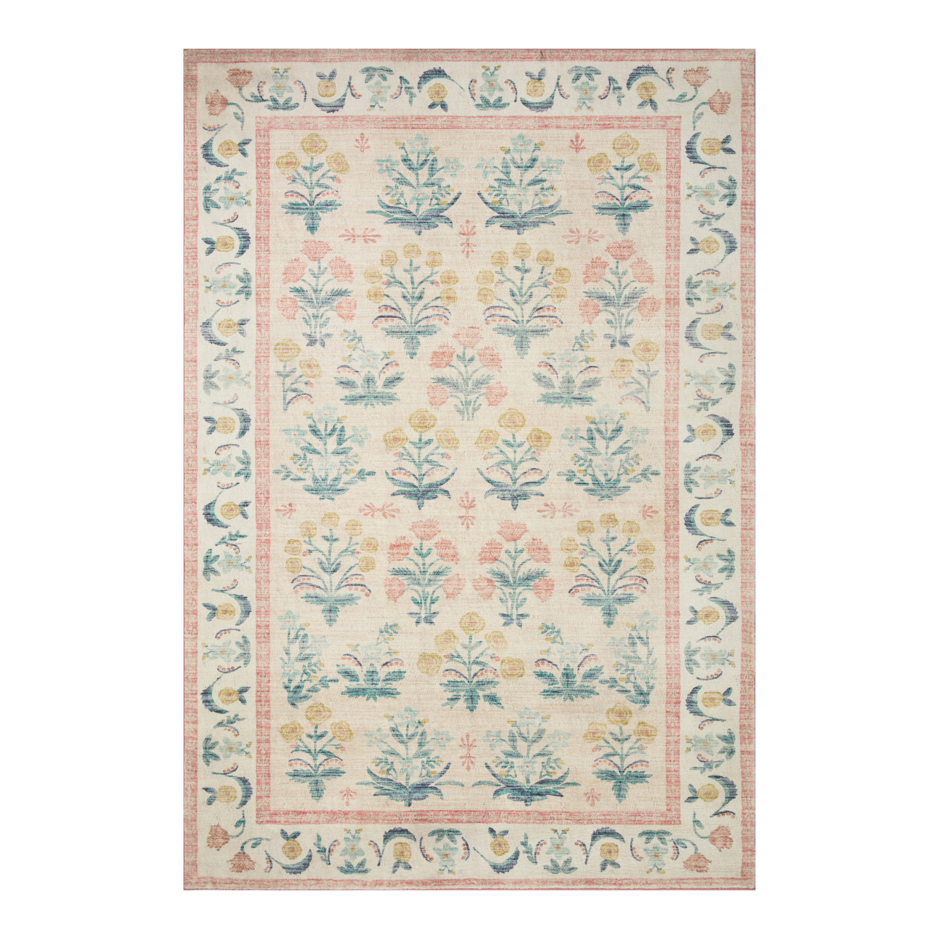 Rifle Paper Co. x Loloi Blush Eden Floral Area Rug | World Market