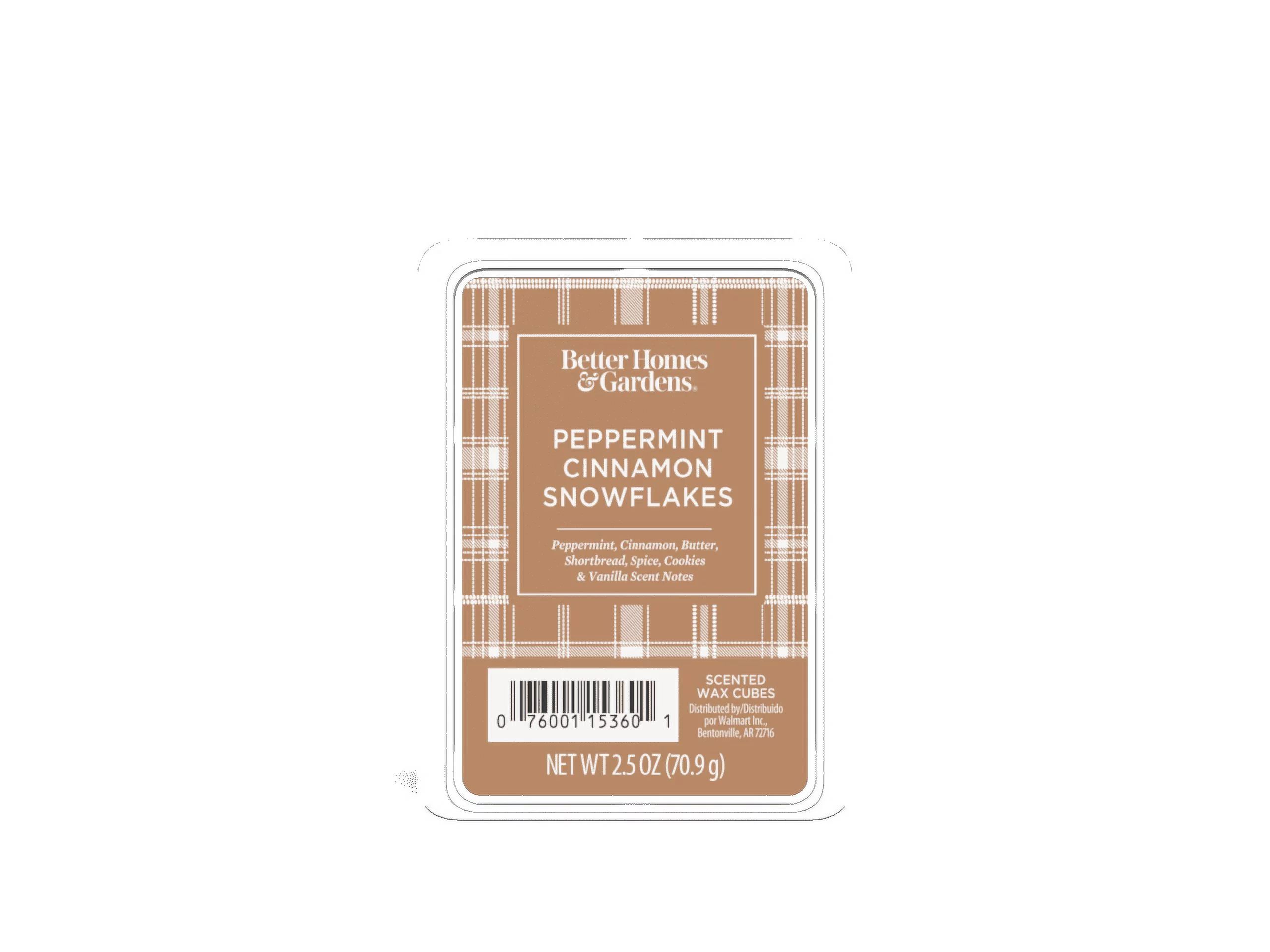 Peppermint Cinnamon Snowflakes Scented Wax Melts, Better Homes & Gardens 2.5 oz (1-Pack) | Walmart (US)