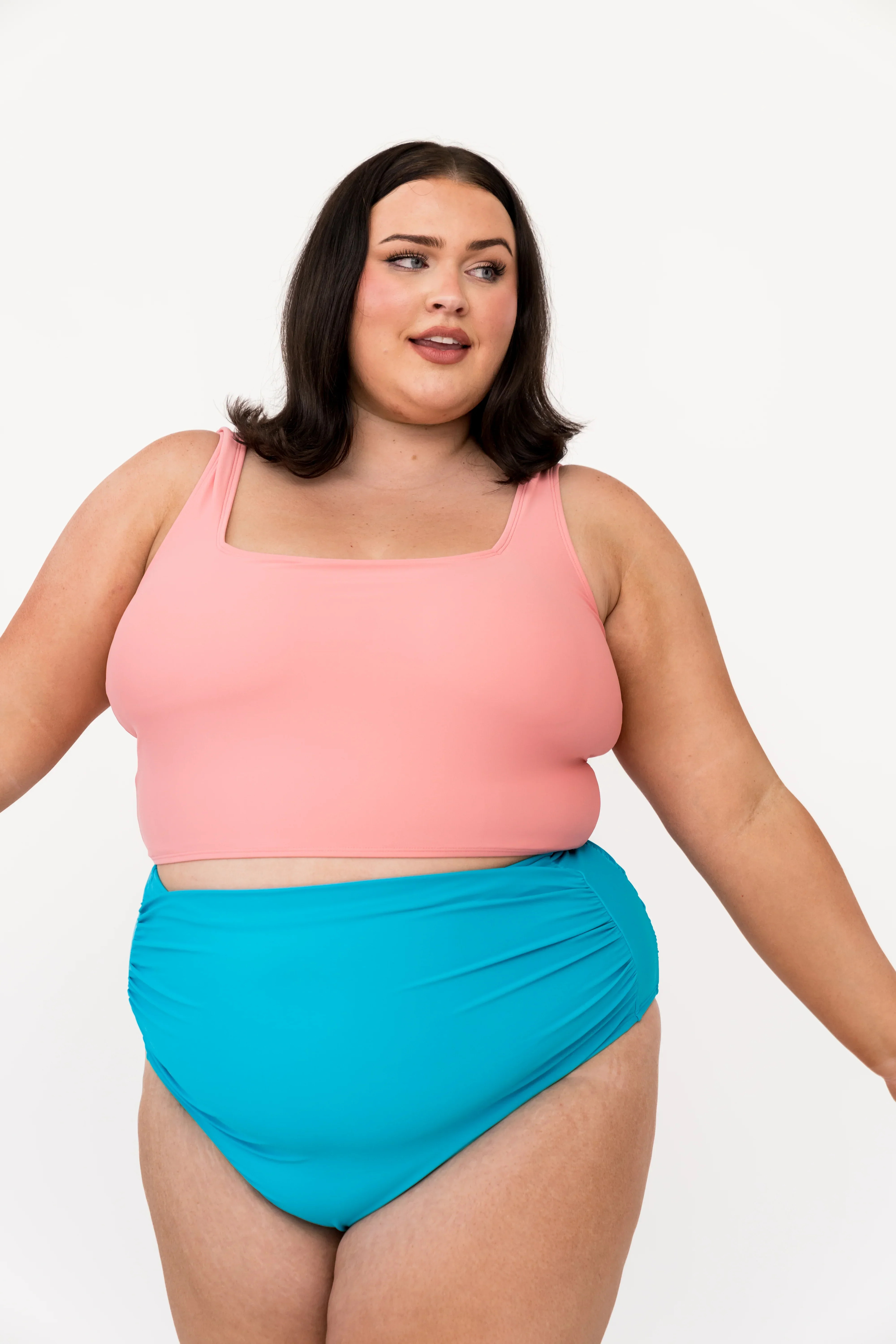 High Rise Barefoot Bottom | Aquamarine | Coral Reef Swim