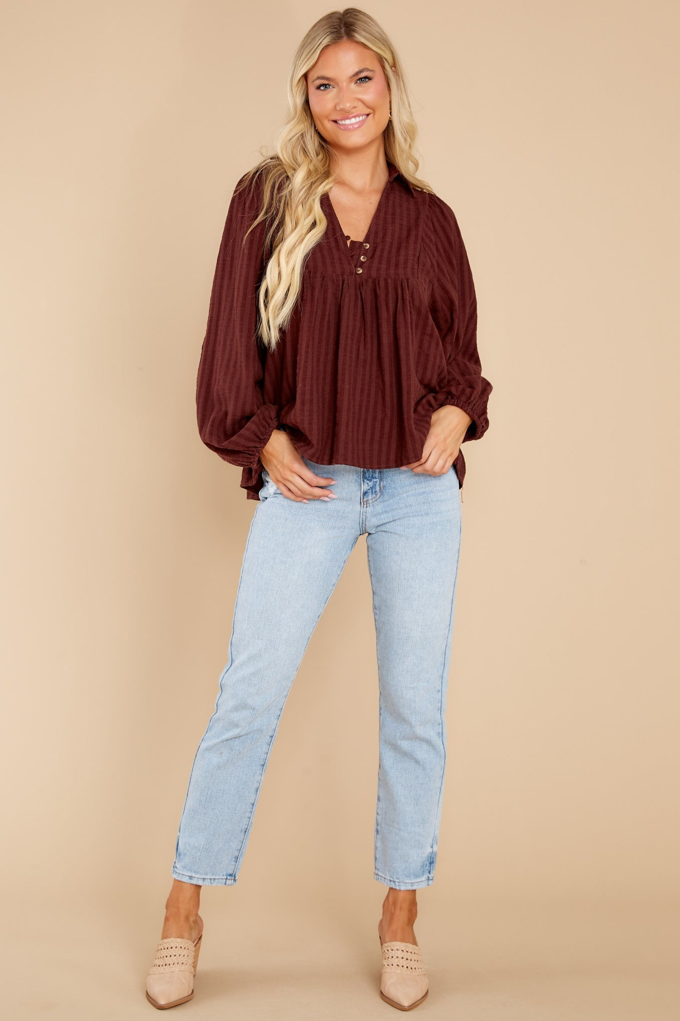 Be My Guest Brown Top | Red Dress 