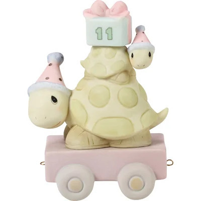 Precious Moments Birthday Train Turtles with Party Hats Age 11 Figurine 4.13 Inch | Wayfair North America