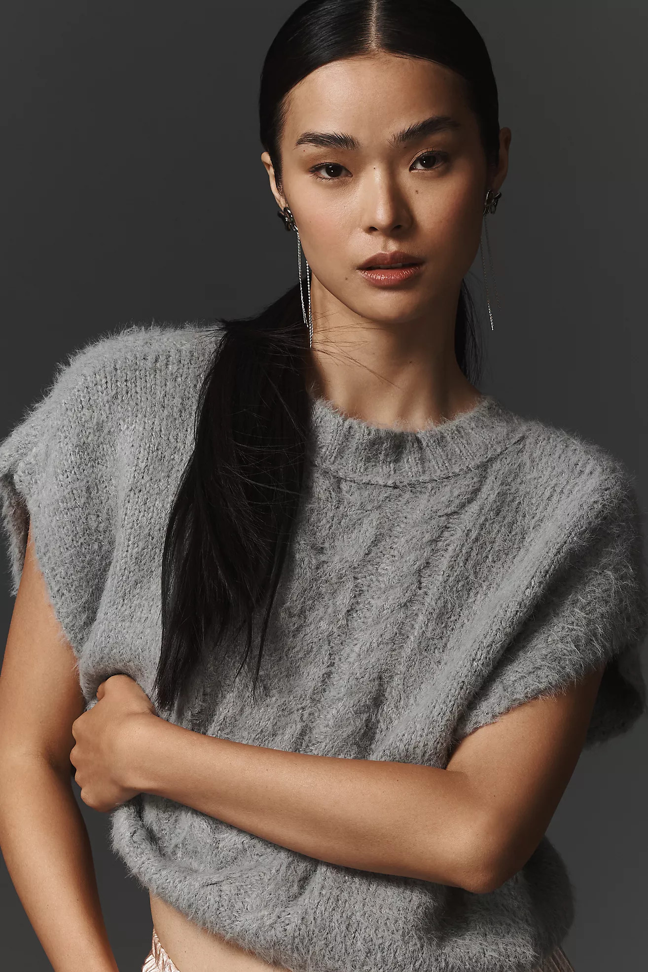 By Anthropologie Tie-Back Cable Muscle Sweater Top | Anthropologie (US)