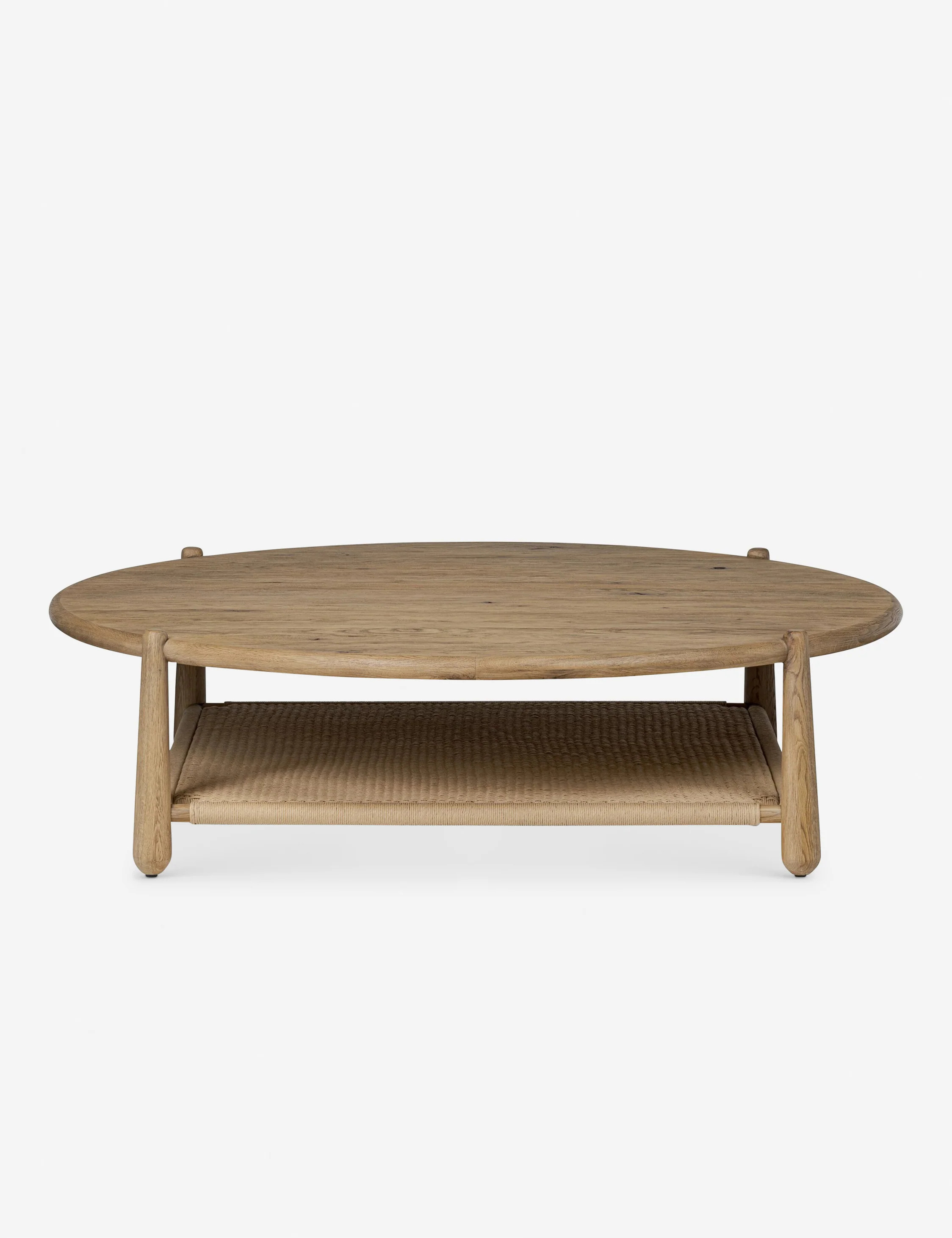 Salvador Round Coffee Table by Amber Lewis x Four Hands, Aged Smoked Oak | Lulu and Georgia 