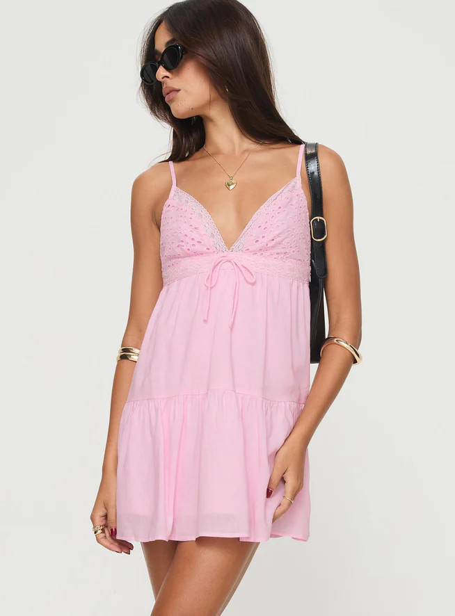 Nicoletta Mini Dress Light Pink | Princess Polly US